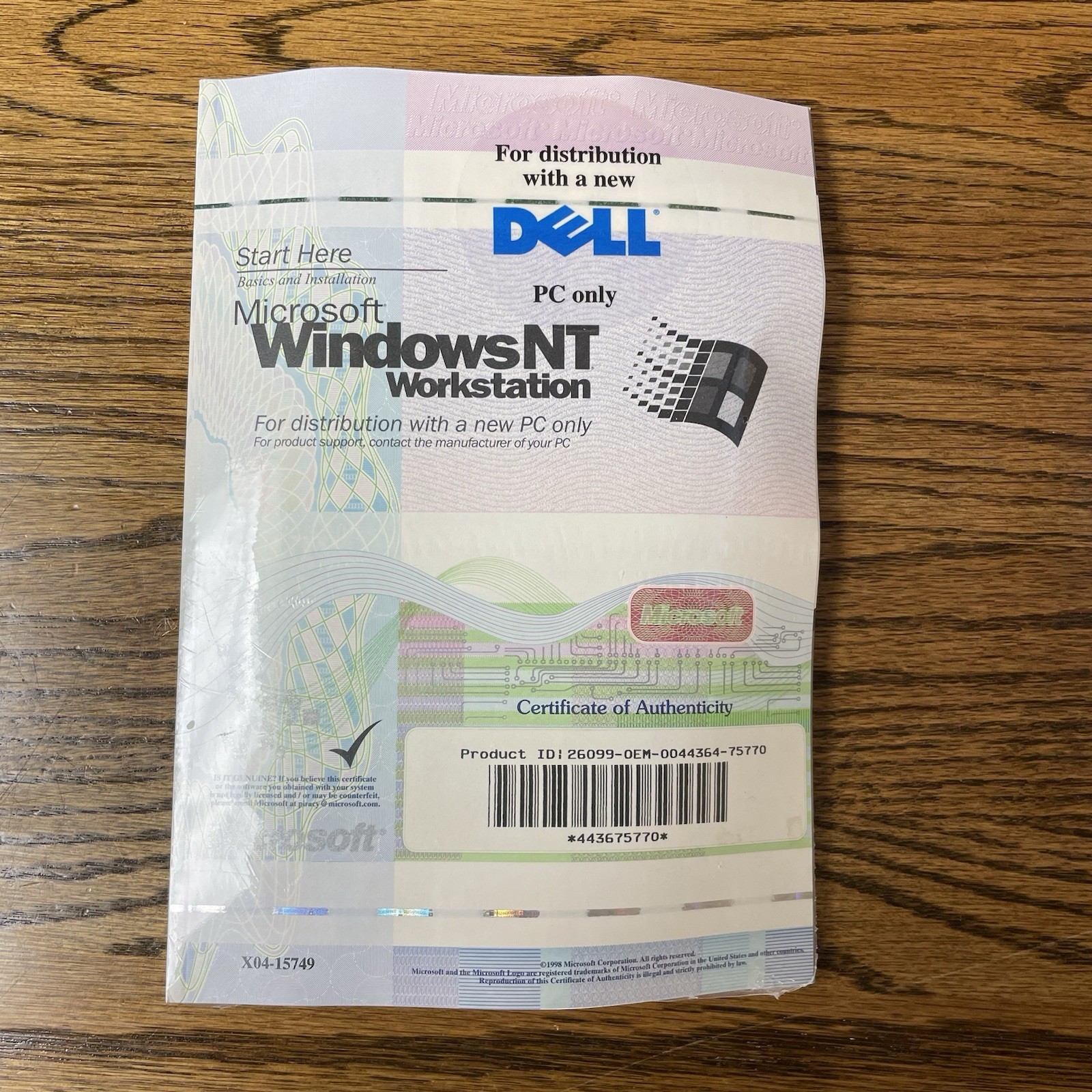 Microsoft Windows NT Workstation 4.0 – Full Version (CD & Floppy)