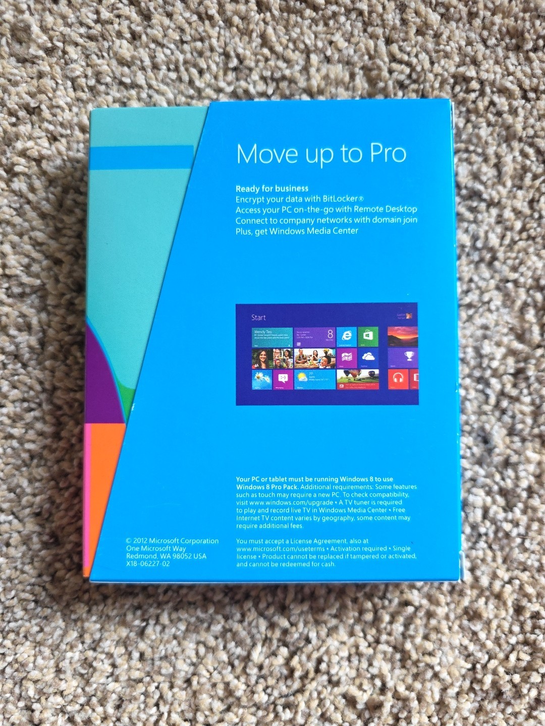 Microsoft Windows 8 Pro Pack Retail License Only (1 User) Upgrade Win8 to Pro