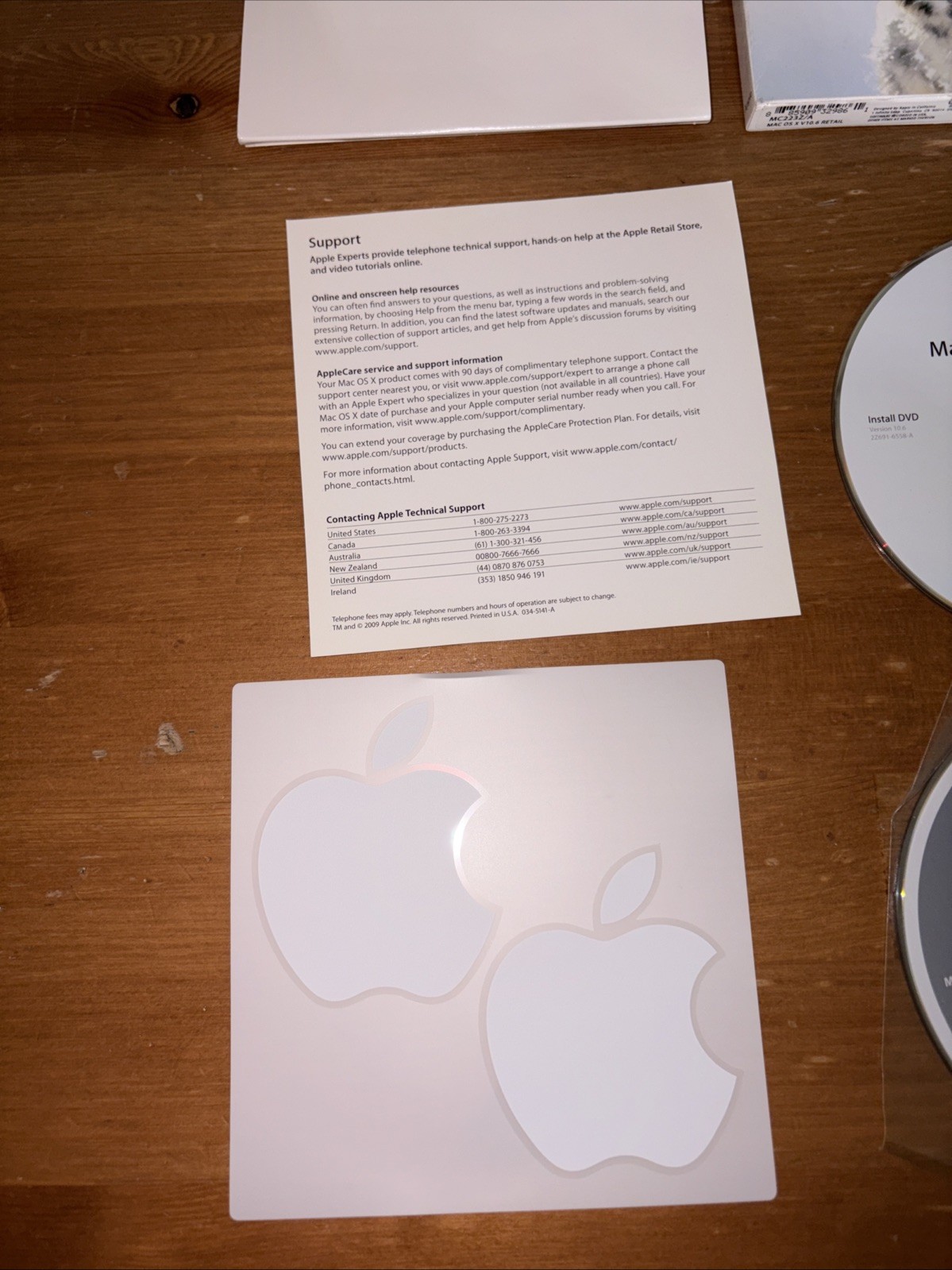 Apple Mac OS X Leopard Version 10.5.2 & Snow Leopard 10.6 Install DVDs Retail