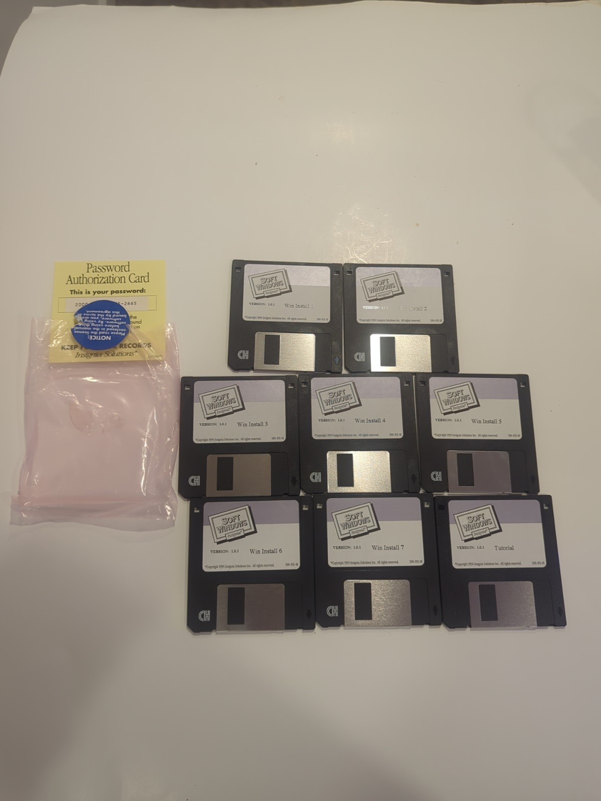 Soft Windows Insignia Version 1.0.1 For Macintosh W/ Password Disks 1-7 And Tut