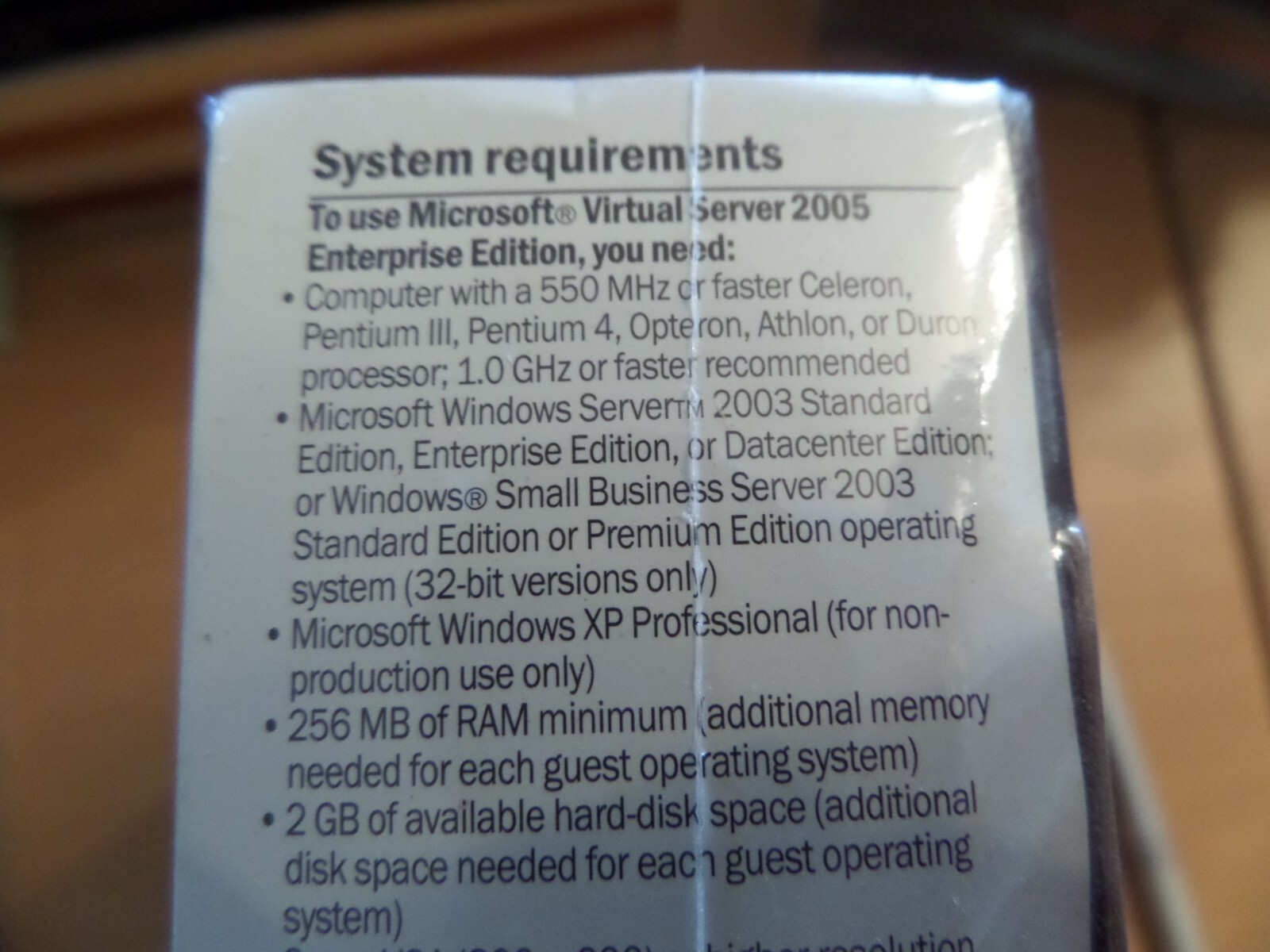 Microsoft Virtual Server 2005 Enterprise Edition NEW Still Sealed In Box