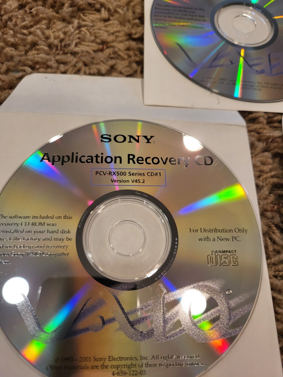 Sony VAIO PCV-RX500 System Recover Disc Set