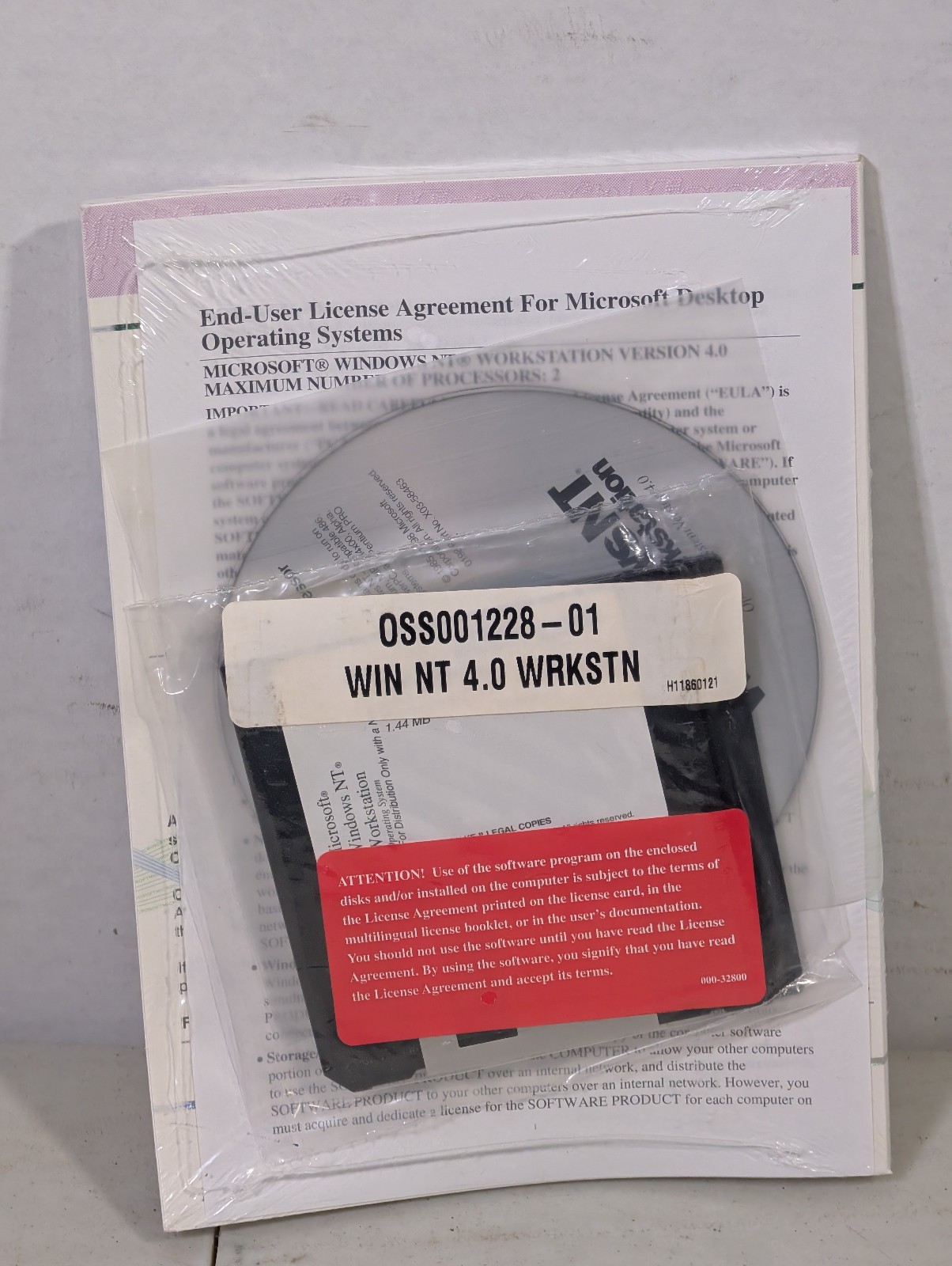 Microsoft Windows NT 4.0 Workstation Disc Floppy COA OSS001228-01 SEALED
