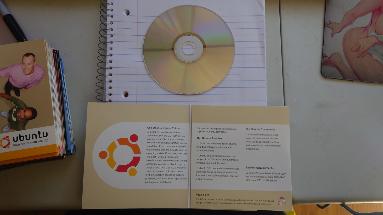 Rare Vintage Ubuntu 8.04 LTS Server Edition Official Live CD