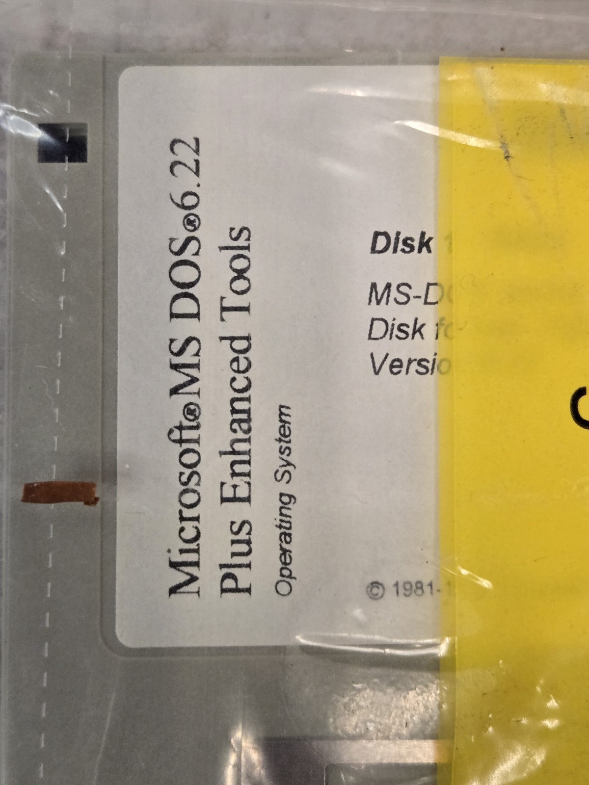 1994 Microsoft MS-DOS 6.22 Plus Enhanced Tools Genuine 3.5″ Disks