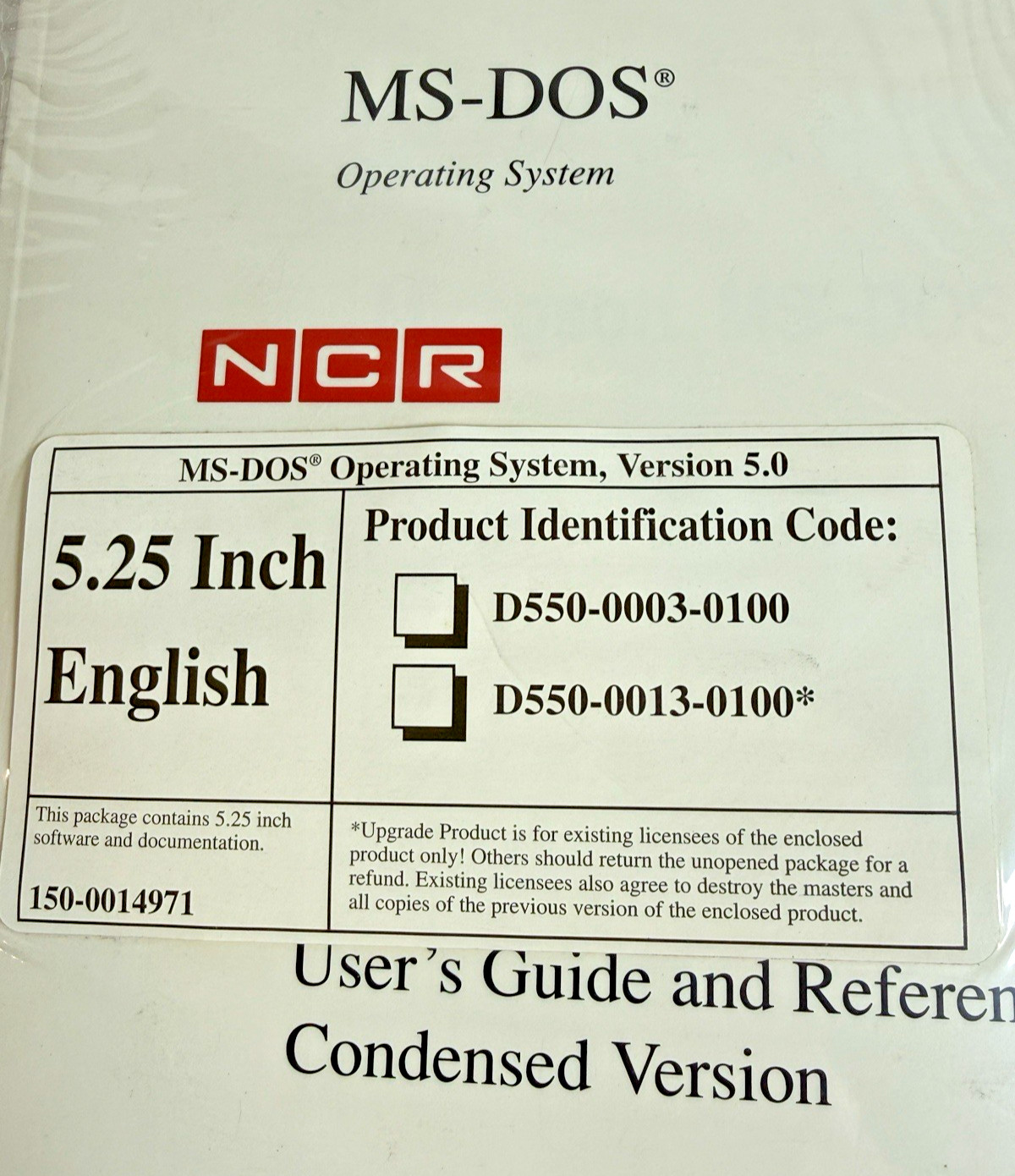 NCR Microsoft MS-DOS 5.0, 5.25″ Floppy Disks and Guide Books- Brand New Sealed