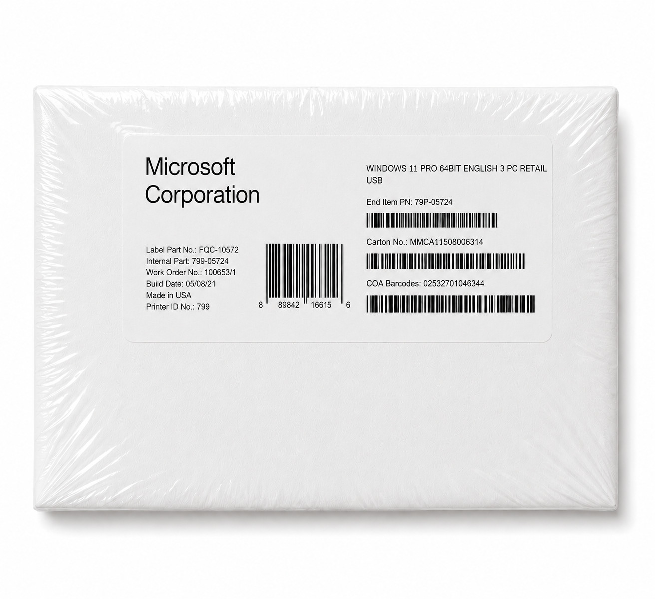 Microsoft Windows 11 Pro 64-Bit USB | 3 PC Retail License | Factory Sealed