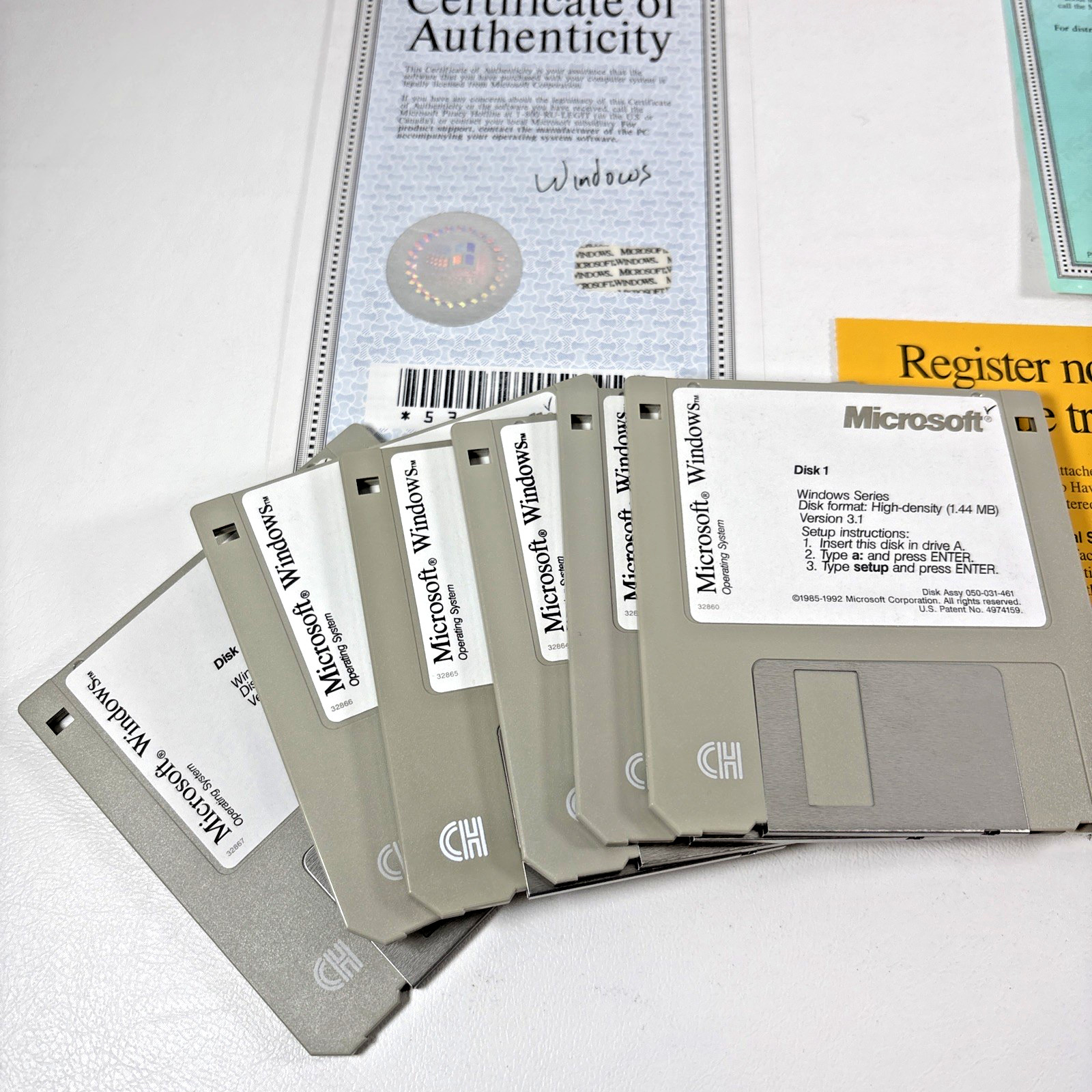 Windows 3.1 & MS-DOS 6.22 User Guides w/DISKS & Certificates of Authenticity