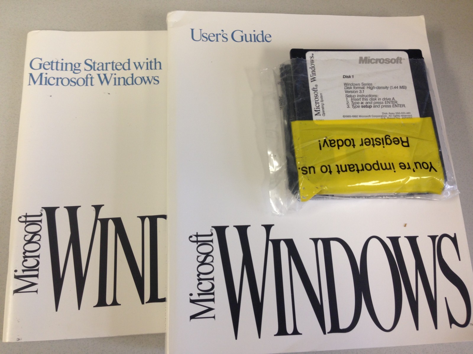 Genuine Microsoft Windows 3,1 Users Guide 6 Diskette 3 1/2″ Media Ver.