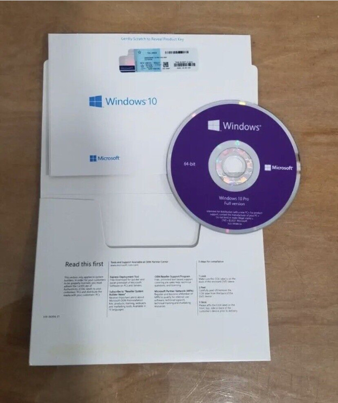 Microsoft Windows 10 Pro – FQC-08930 (64-bit, OEM DVD) +KEY