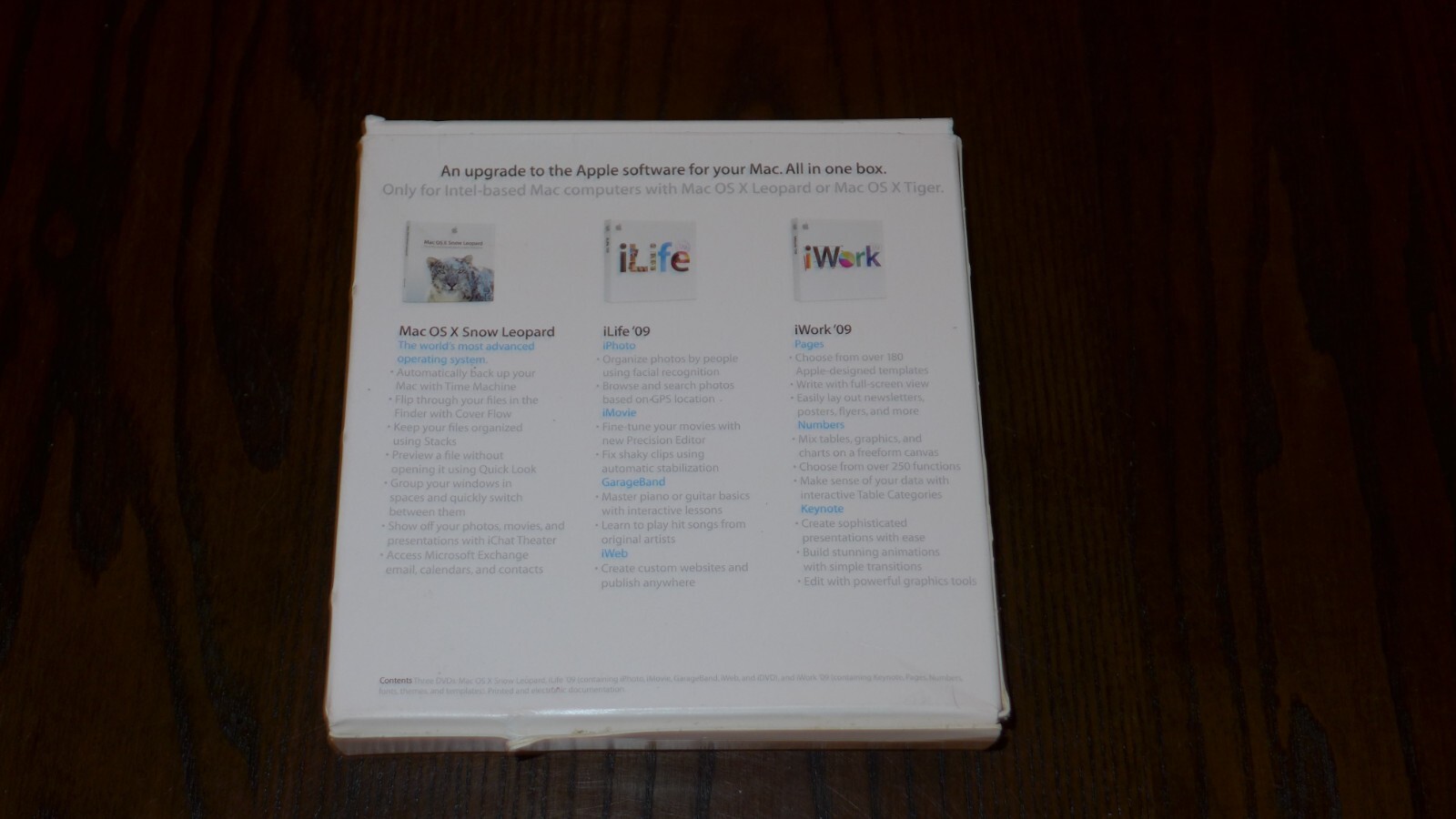 Apple Mac Box Set Includes Mac OS X Snow Leopard iLife 09 iWork 09 MC209Z/A 