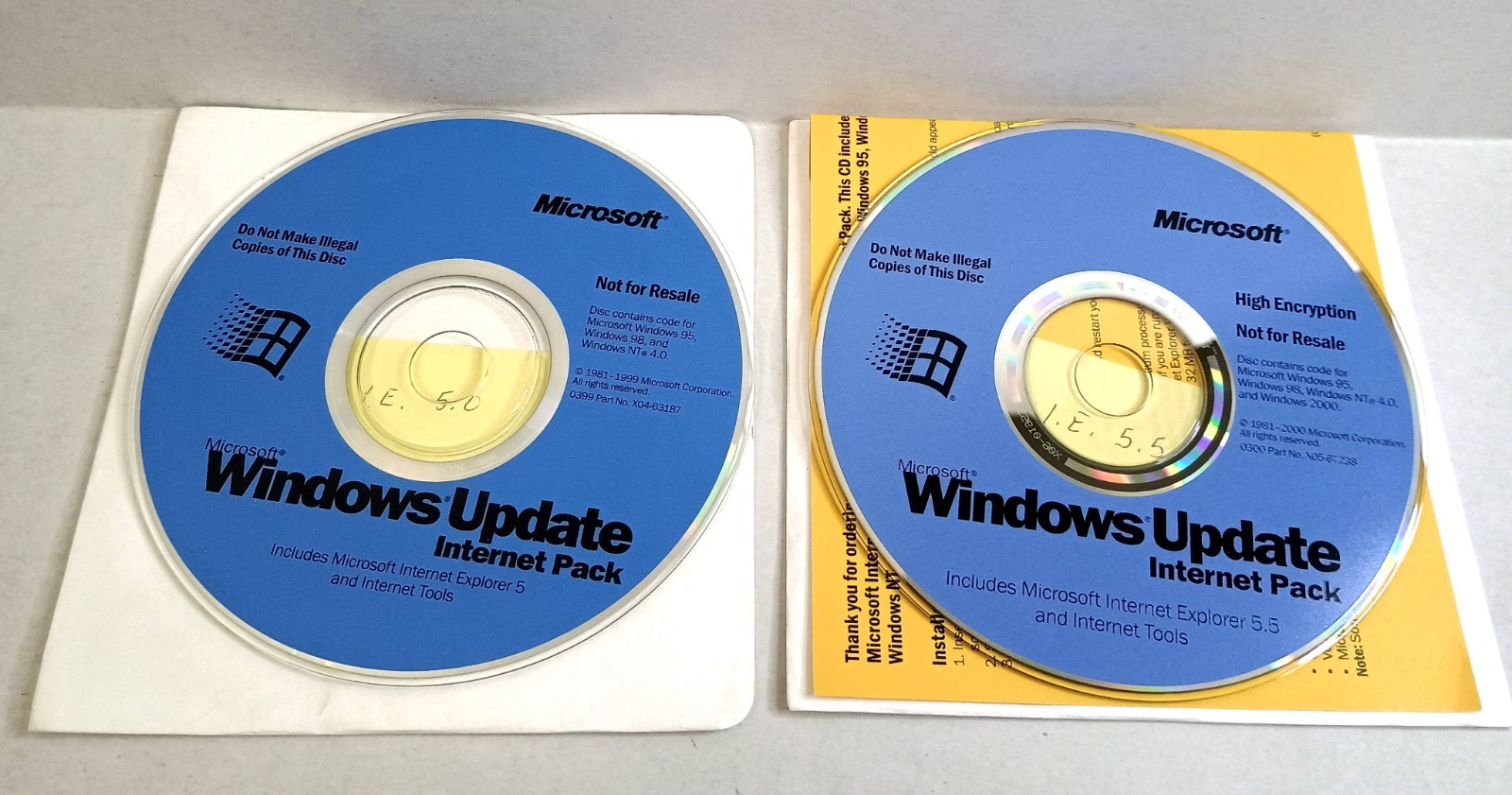 Microsoft Windows Update Internet Pack 5.0 and 5.5 , 1999 2000