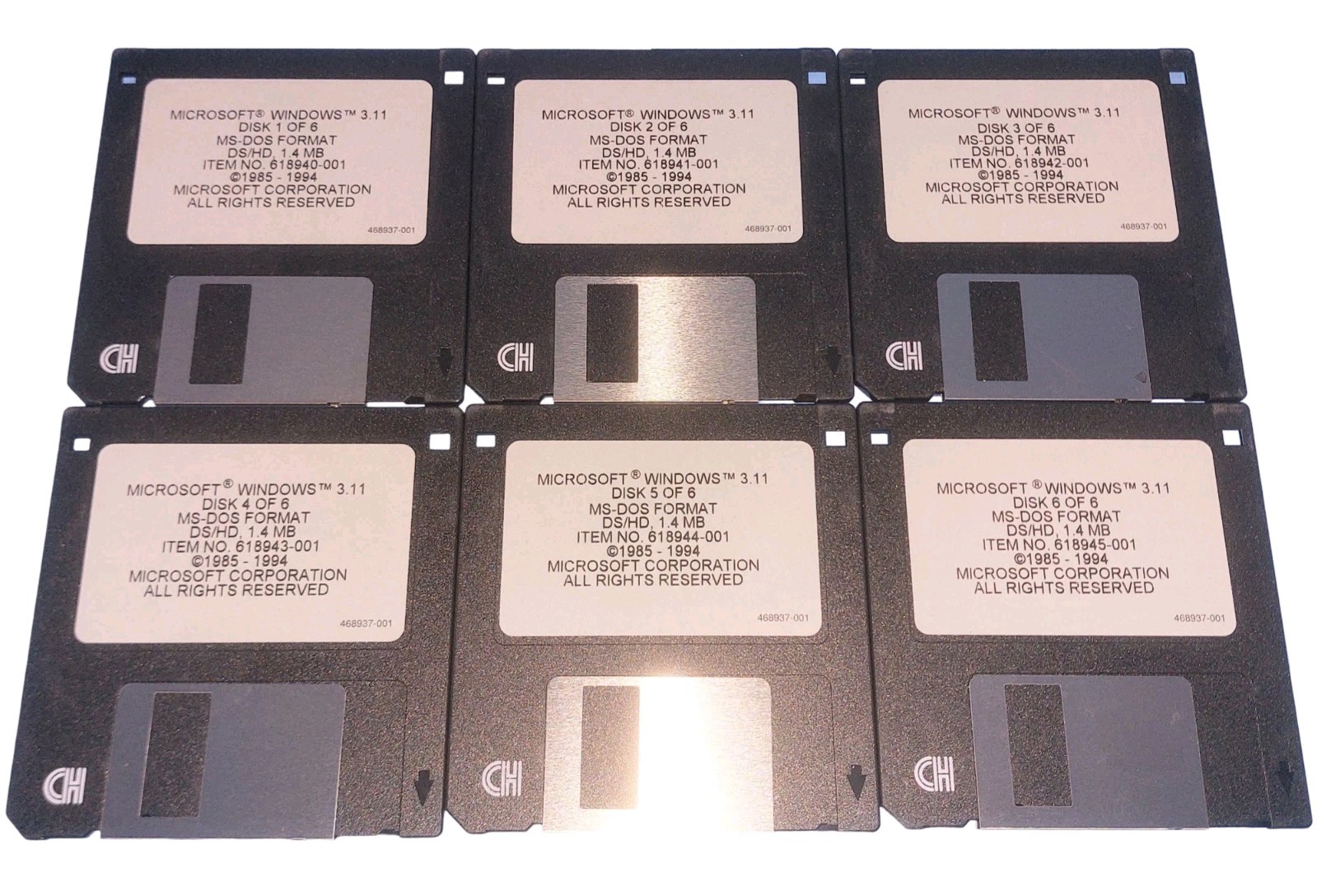 Microsoft Windows 3.11 Operating System Software 3.5″ Floppy Disk 1993 Lot Of 6