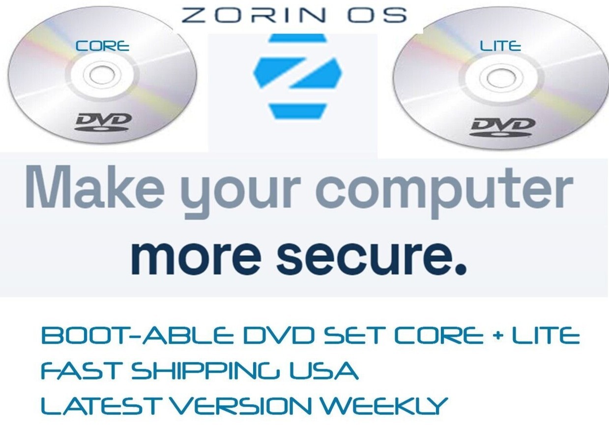 Zorin OS 16.2 Installer/Live DVD Set „Core + Lite ” Smooth Fast Desktop OS