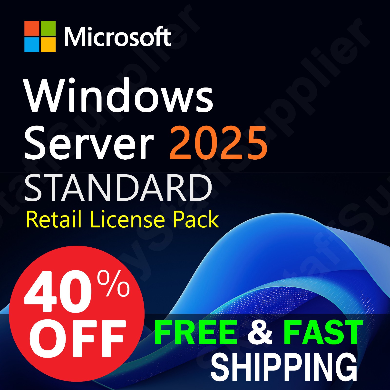 Windows Server 2025 STANDARD 16 CORE License Key +10 ACCESS CALs NEW RETAIL PACK