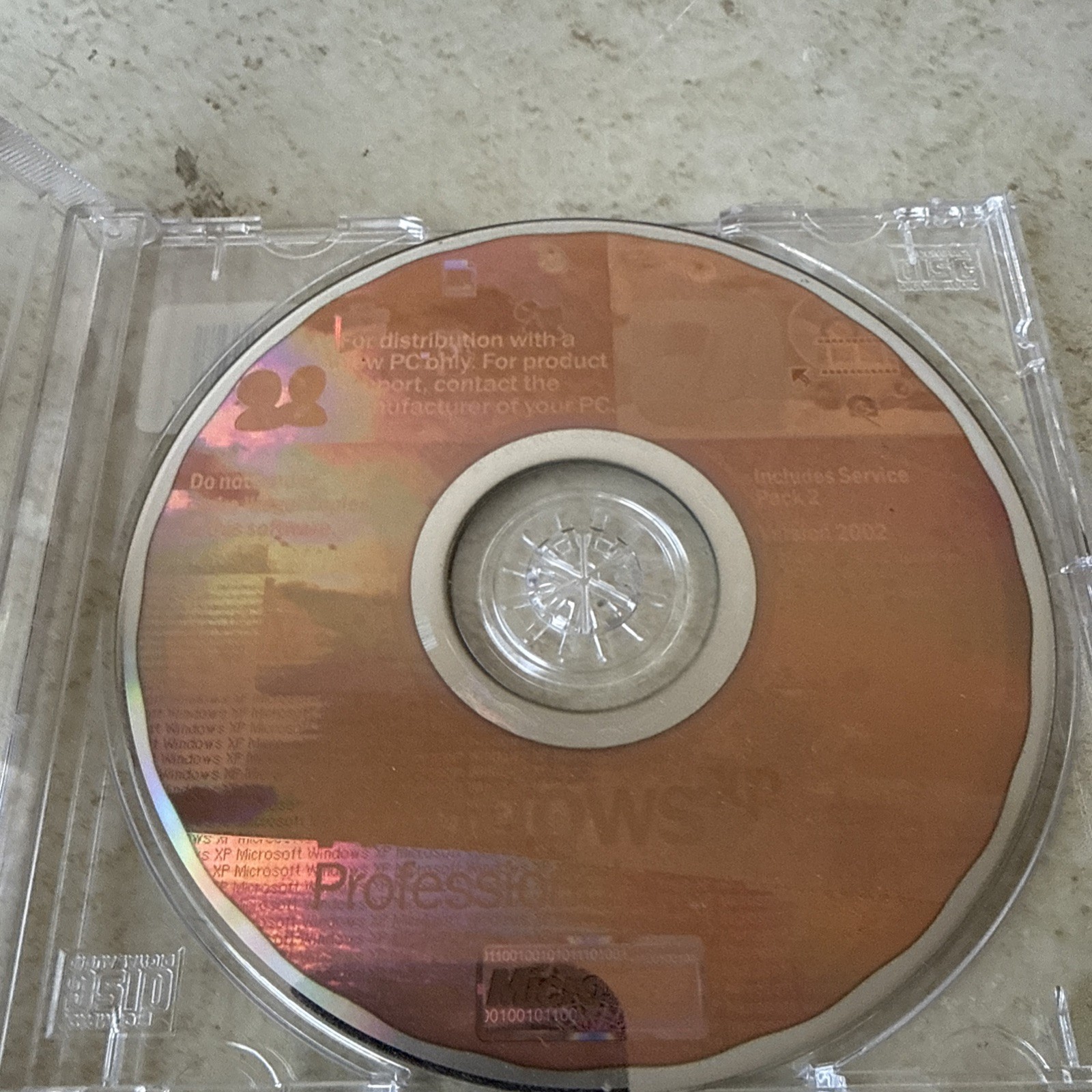 WINDOWS XP PROFESSIONAL 2002 INCLUDES SERVICE PACK 2. (NO CD PRODUCT KEY)