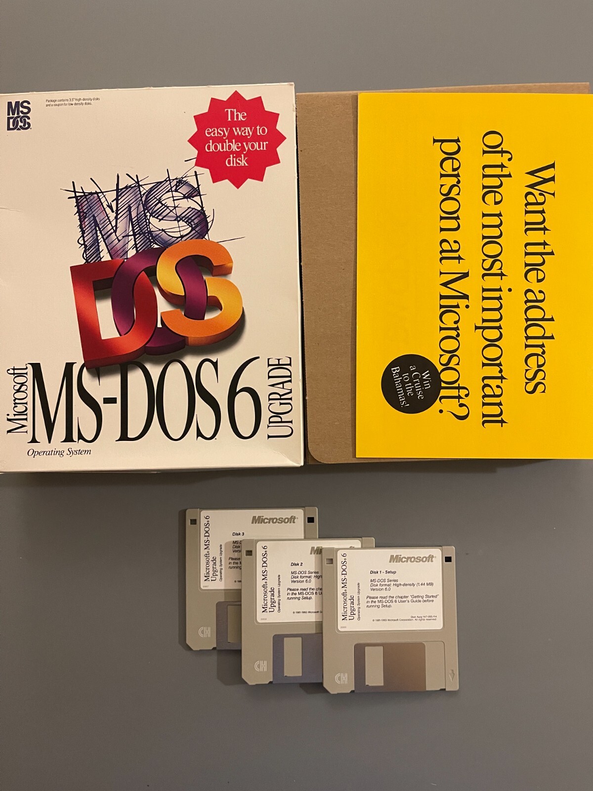 Microsoft MS-DOS 5.0 5.25 disks MS DOS 6.0 3.5 disks Upgrade
