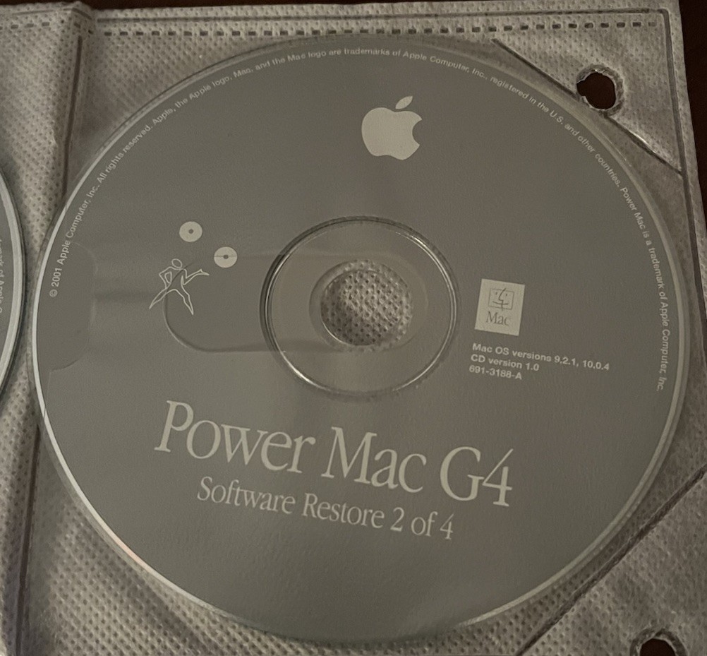 Apple Power Mac G4 Software Restore 1-4 Version 9.2.1, 10.1 CD Version 1.0