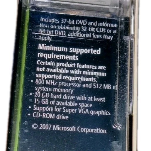 Vintage Microsoft Windows Vista Home Basic OS Software Upgrade 32 bit DVD Disc