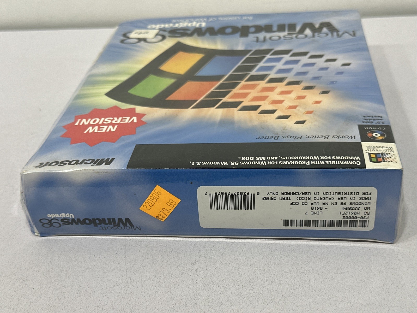 MICROSOFT WINDOWS 98 UPGRADE NEW VERSION SEALED 0398 Part X03-30200