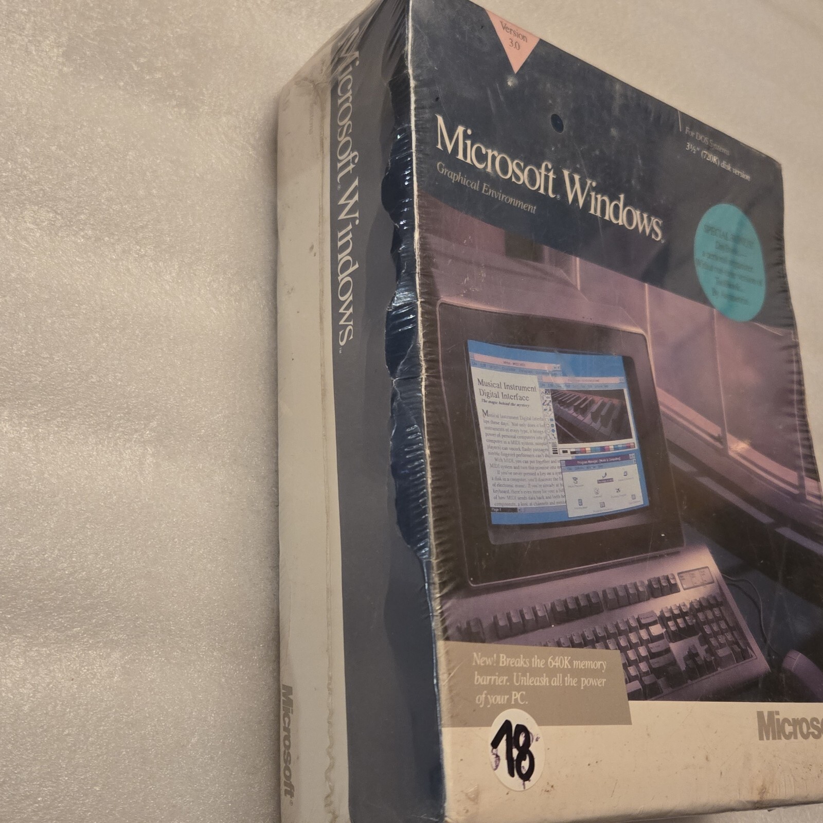 Microsoft Windows 3.0 NEW SEALED VINTAGE 5.25″ Version for DOS Floppy Disk Rare