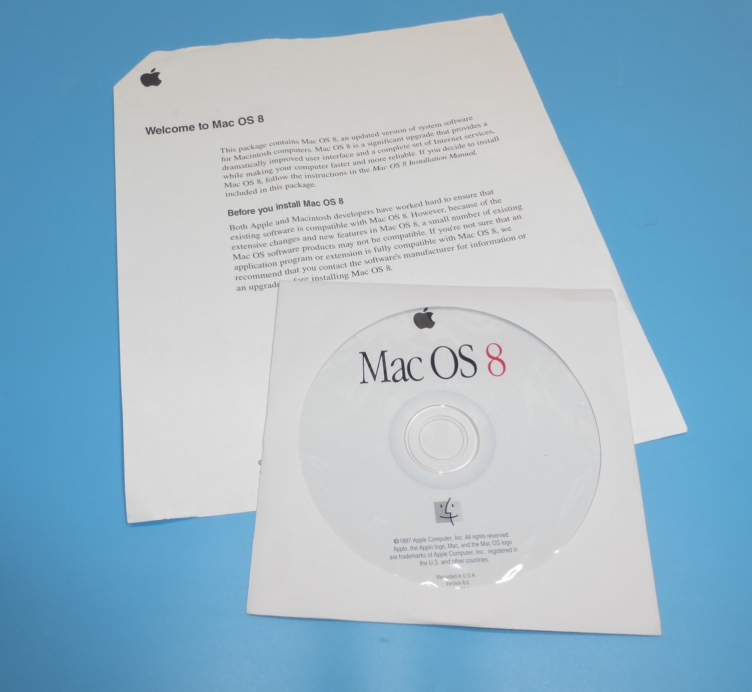 Vintage Mac OS 8 8.0 Macintosh System Software Install CD Apple Macintosh Disc