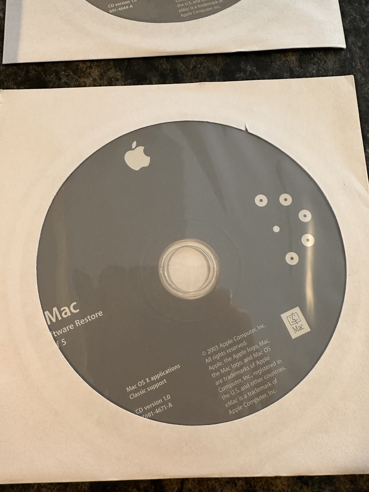 Lot of 9 Apple eMac OS X 10.3 And Software Restore 2003 Disks