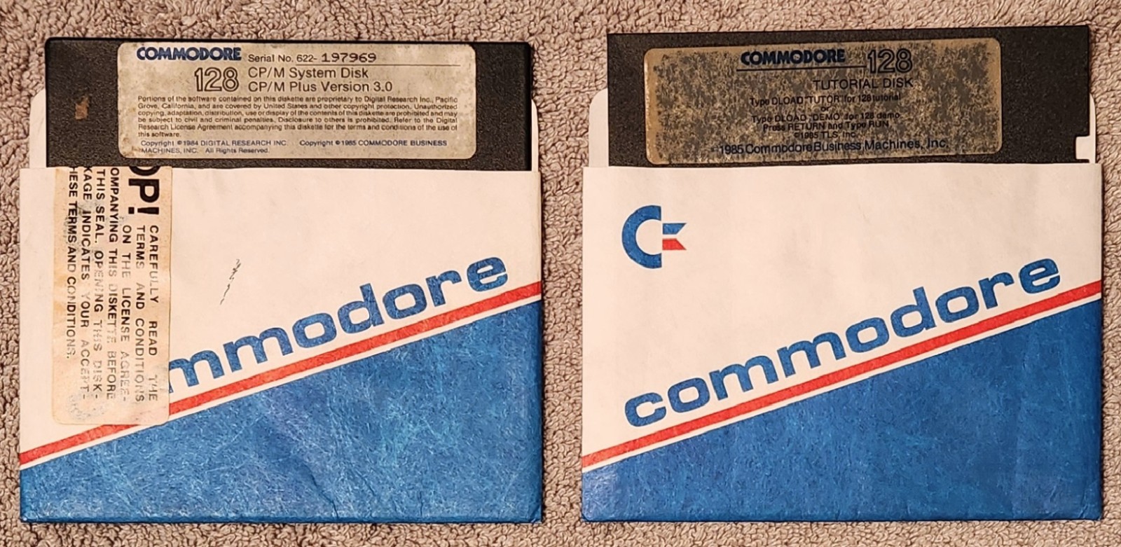 Vintage Commodore 128 CP/M 3.0 & Tutorial Disk Set, Tested, Working, As-Is
