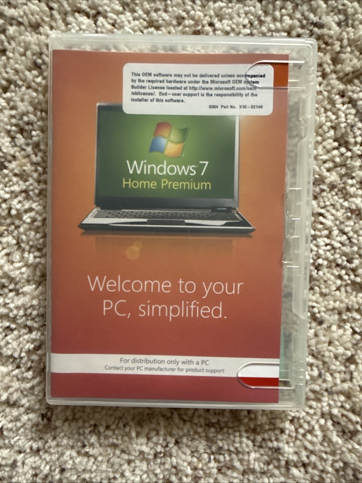 Windows 7 ~ Home Premium – 32 bit Full Version w/ Product Key – Used Once