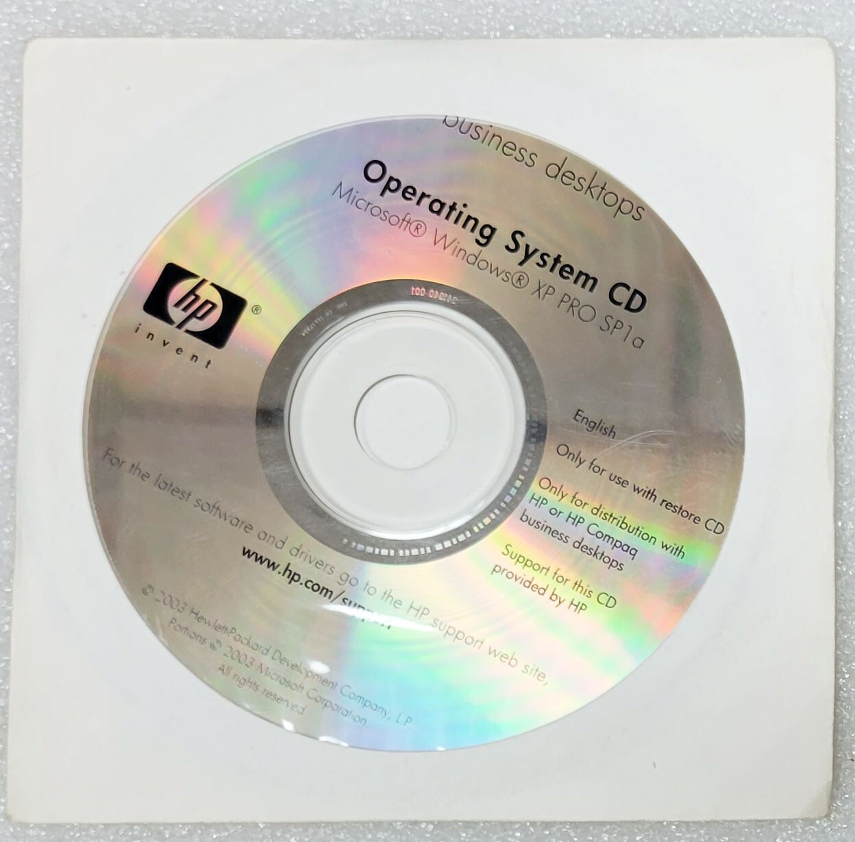 HP Business Desktops – OS CD – Windows XP Pro SP1 a, SP2(2 Kinds), Recovery