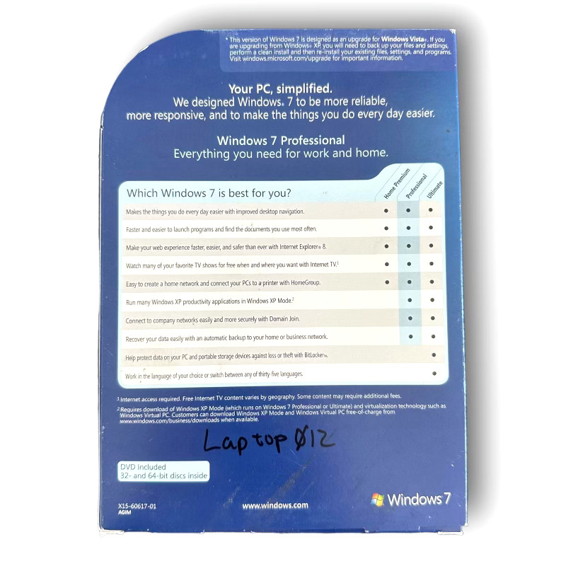 Microsoft Windows 7 Professional Upgrade