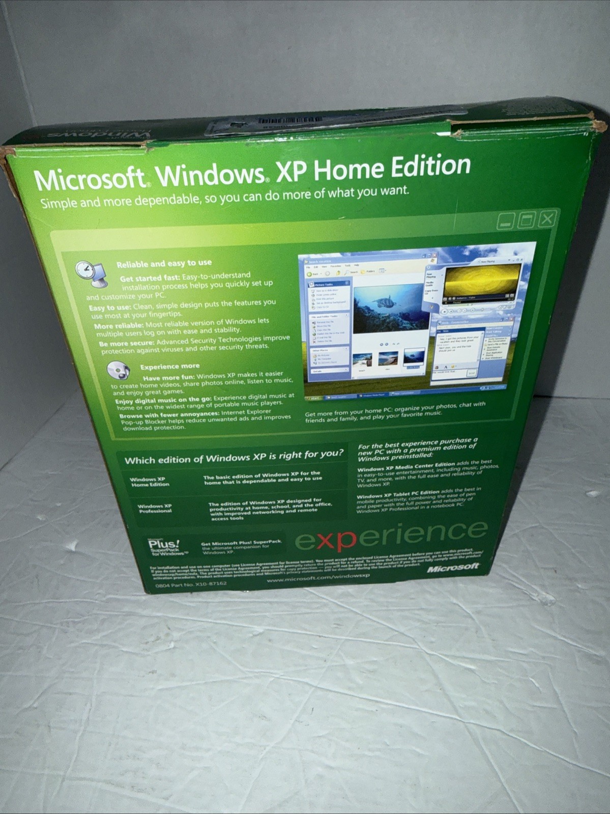 Microsoft Windows XP Home Edition Upgrade Retail Package With Product Code