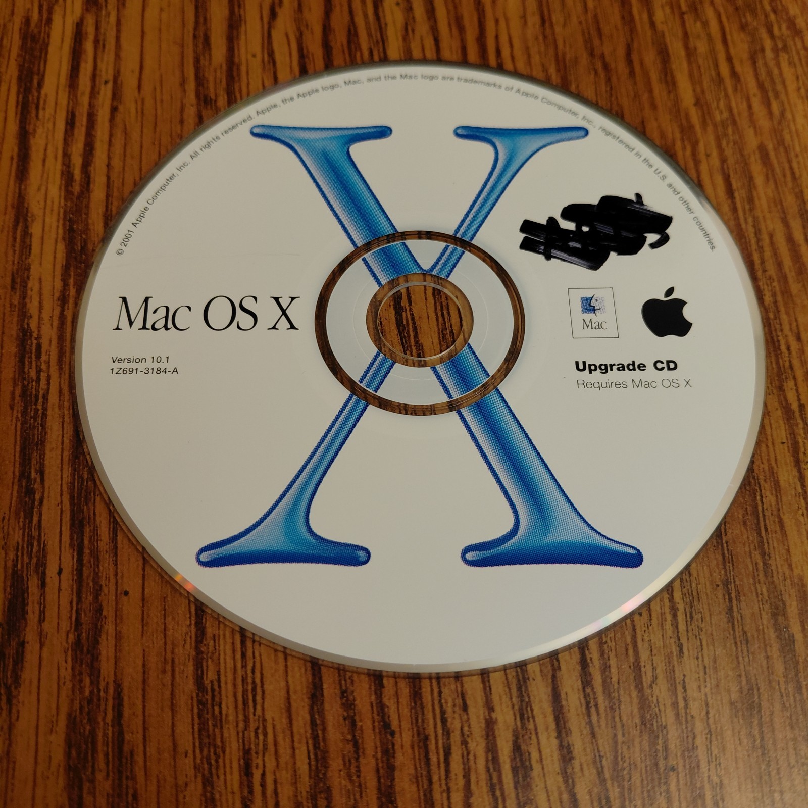 2001 Apple MAC OS X Version 10.1 Upgrade CD 1Z691-3184-A CD Only