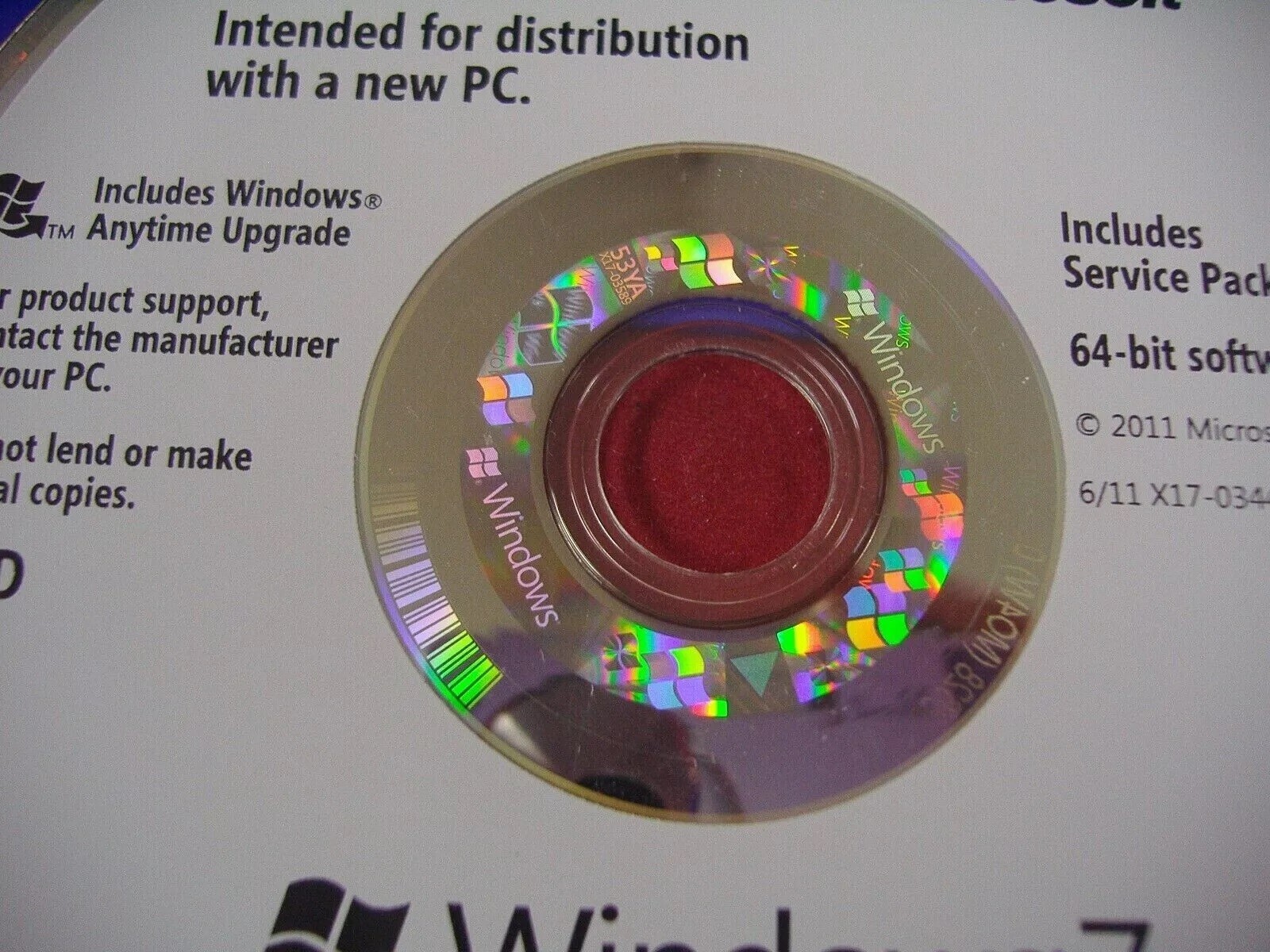 MS Microsoft Windows 7 Ultimate 64 bit x64 DVD w/SP1 Full English Ver. =SEALED=