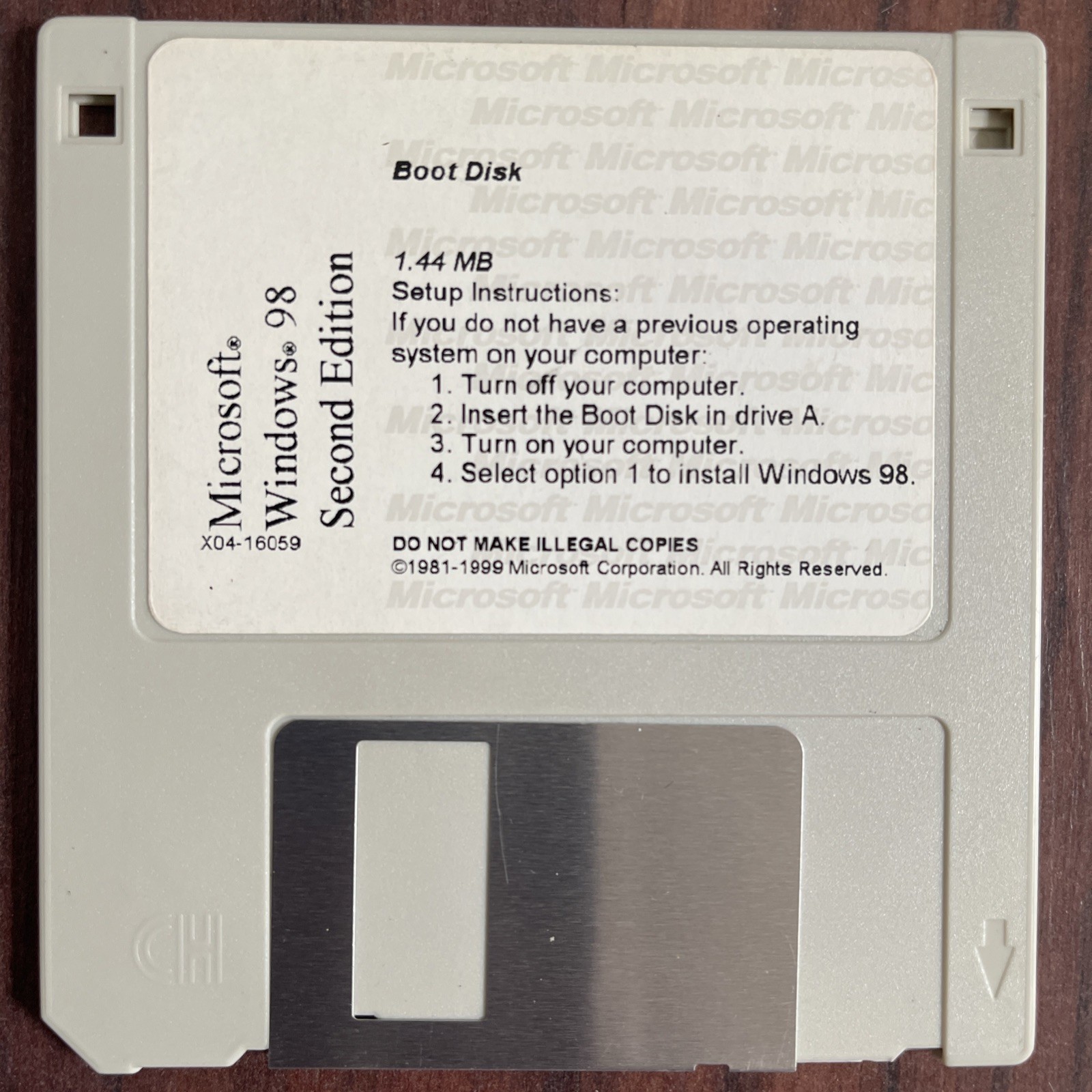 Microsoft Windows 98 Second Edition Retail Full Version Product Key CD Boot Disk