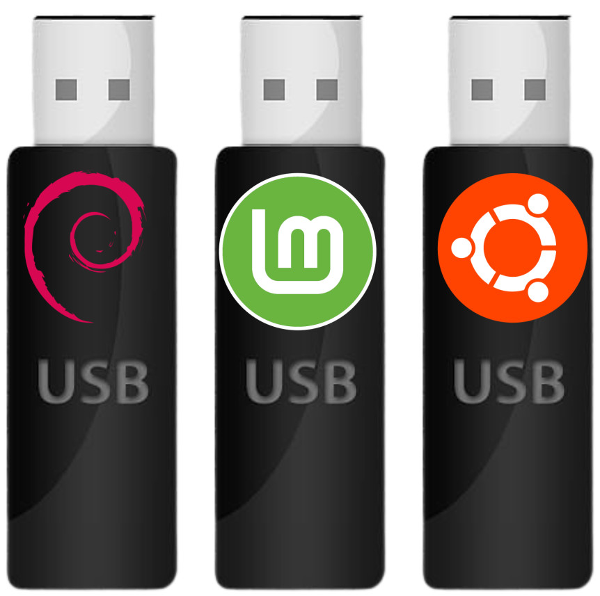 Ubuntu LTS, Linux Mint & Debian Bootable USB Flash Drive Bundle Fast AU Shipping