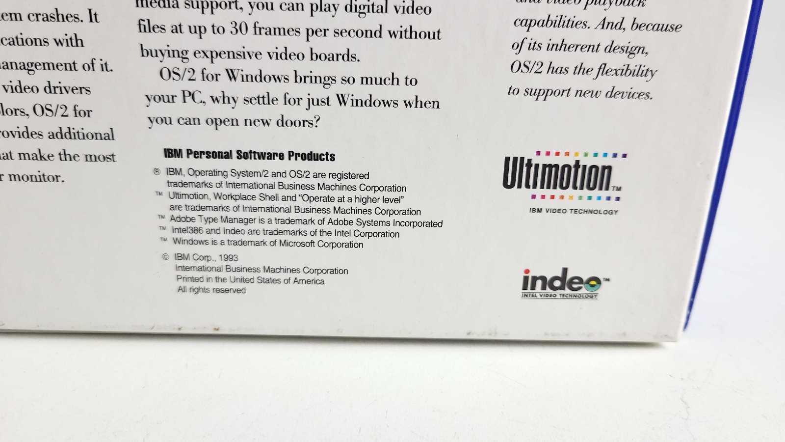 IBM OS/2 Version 2.1 For Windows IBM Video Technology Software