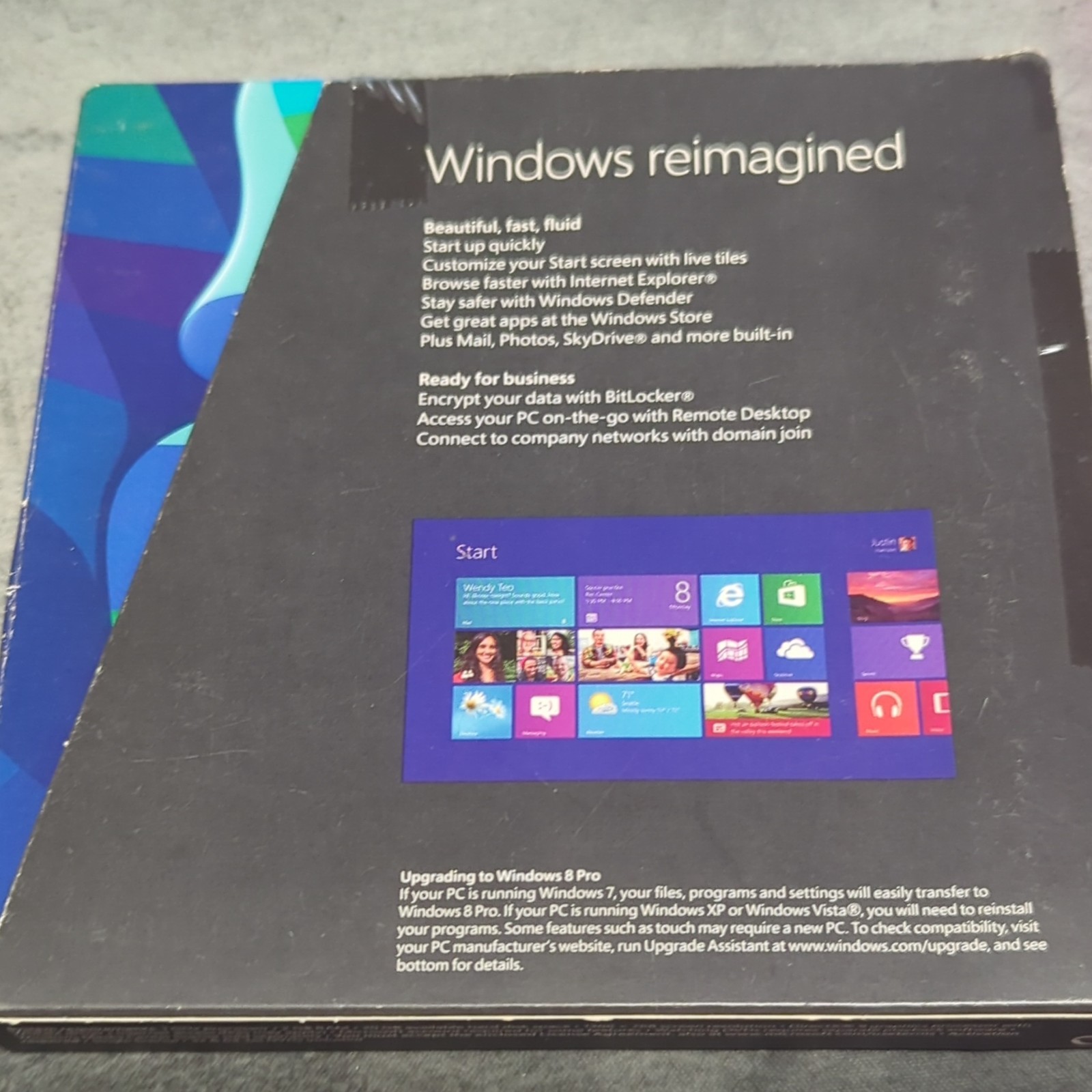 Microsoft Windows 8 Pro DVD Retail Box with 32-bit & 64-bit Discs, English