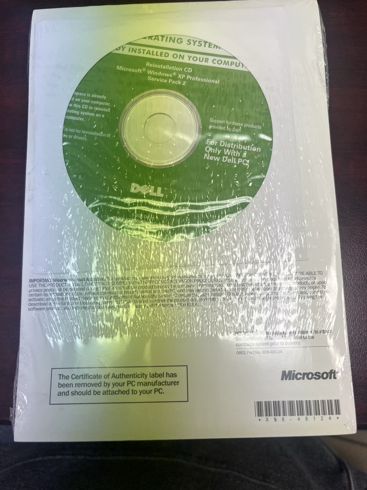 MICROSOFT WINDOWS XP PROFESSIONAL 2002 w/SP2 Product Key Is Not Included