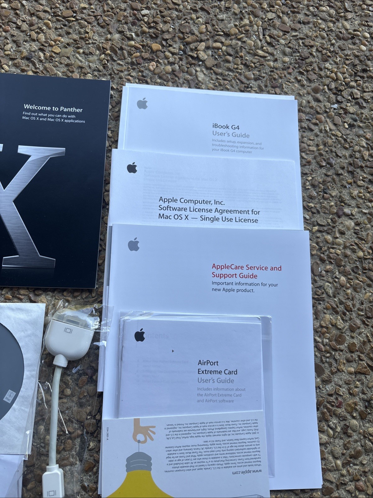 Apple iBook G4 Complete Restore Kit Mac OS X Panther Discs 1-4 10.3 AHT Manuals