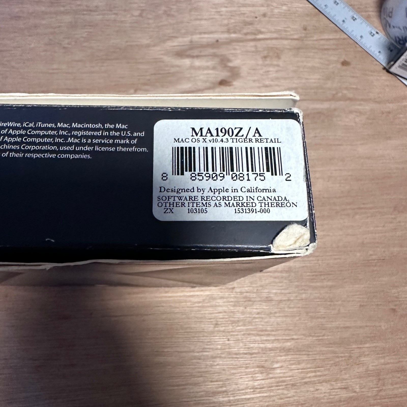 Apple Mac OS X Tiger v10.4.3 Retail Box Set MA190Z/A Install DVD iWork 2005