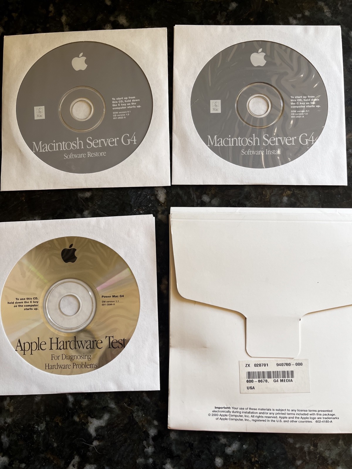 OEM Apple Macintosh Server Power Mac G4 Media w/ Hardware Test CD OS 9.1