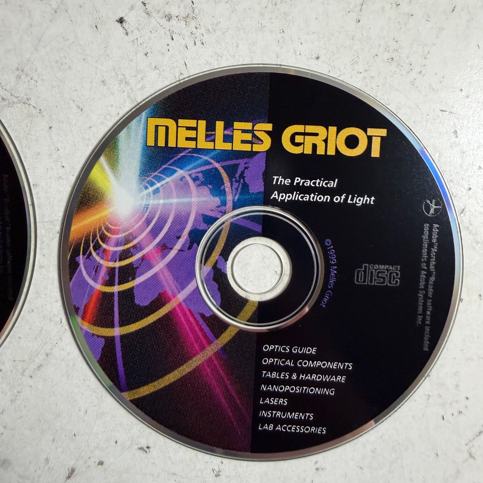 Melles Griot The Practical Application of Light (CD, 1999) Software For Windows