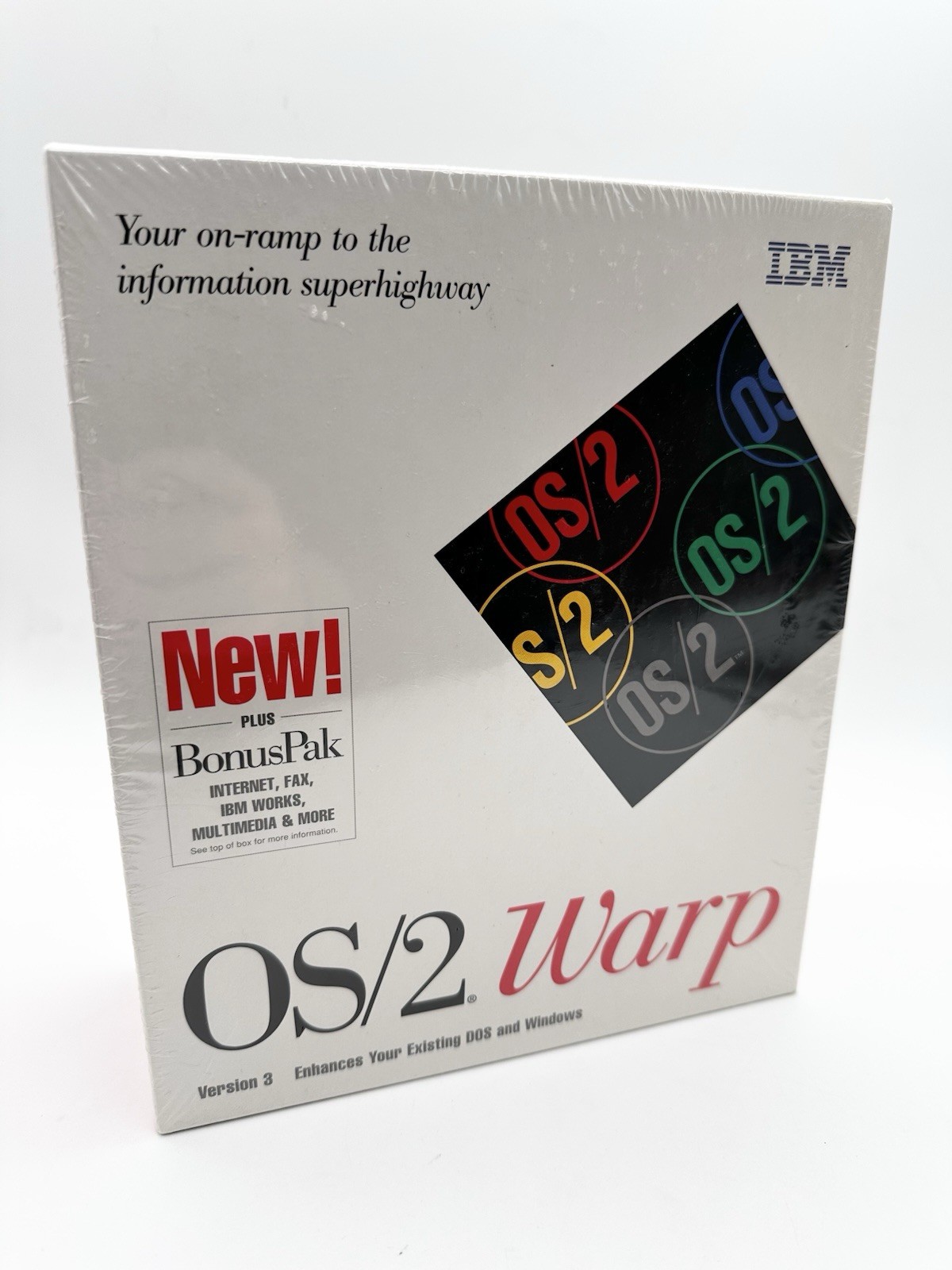 IBM OS/2 Warp Version 3 Operating System Plus Bonus Pak 3.5″ – Brand New Sealed