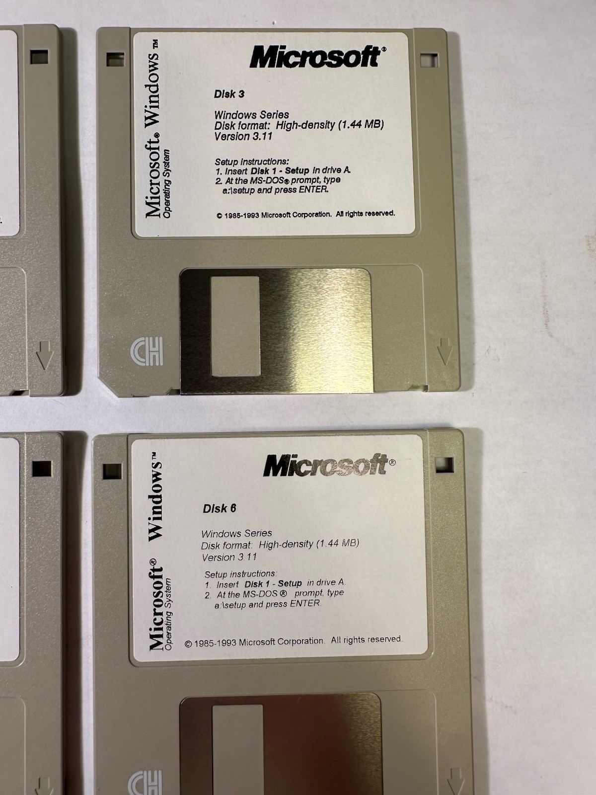 Microsoft Windows Operating System 3.5″ 1.44MB Floppy 6 Disks Install Setup 1993