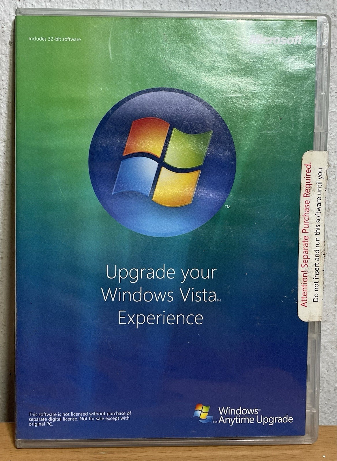 Microsoft Windows Vista Anytime Upgrade Disc 32 bit English DVD Software