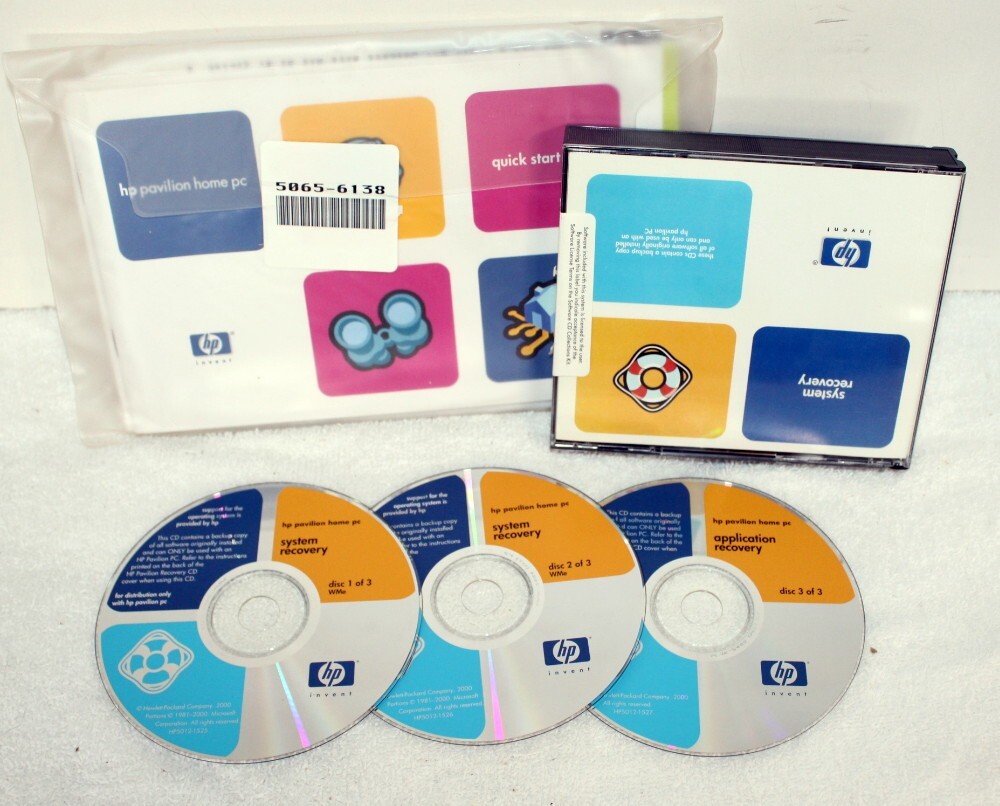 HP XG836R Pavilion Windows 2000 ME Recovery Discs w/ Unopened Setup Package