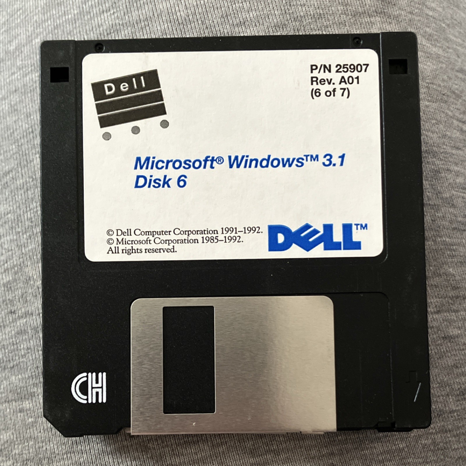 Vintage 1992 Dell Microsoft Windows 3.1 3.5″ Floppy Disk Operating System Set