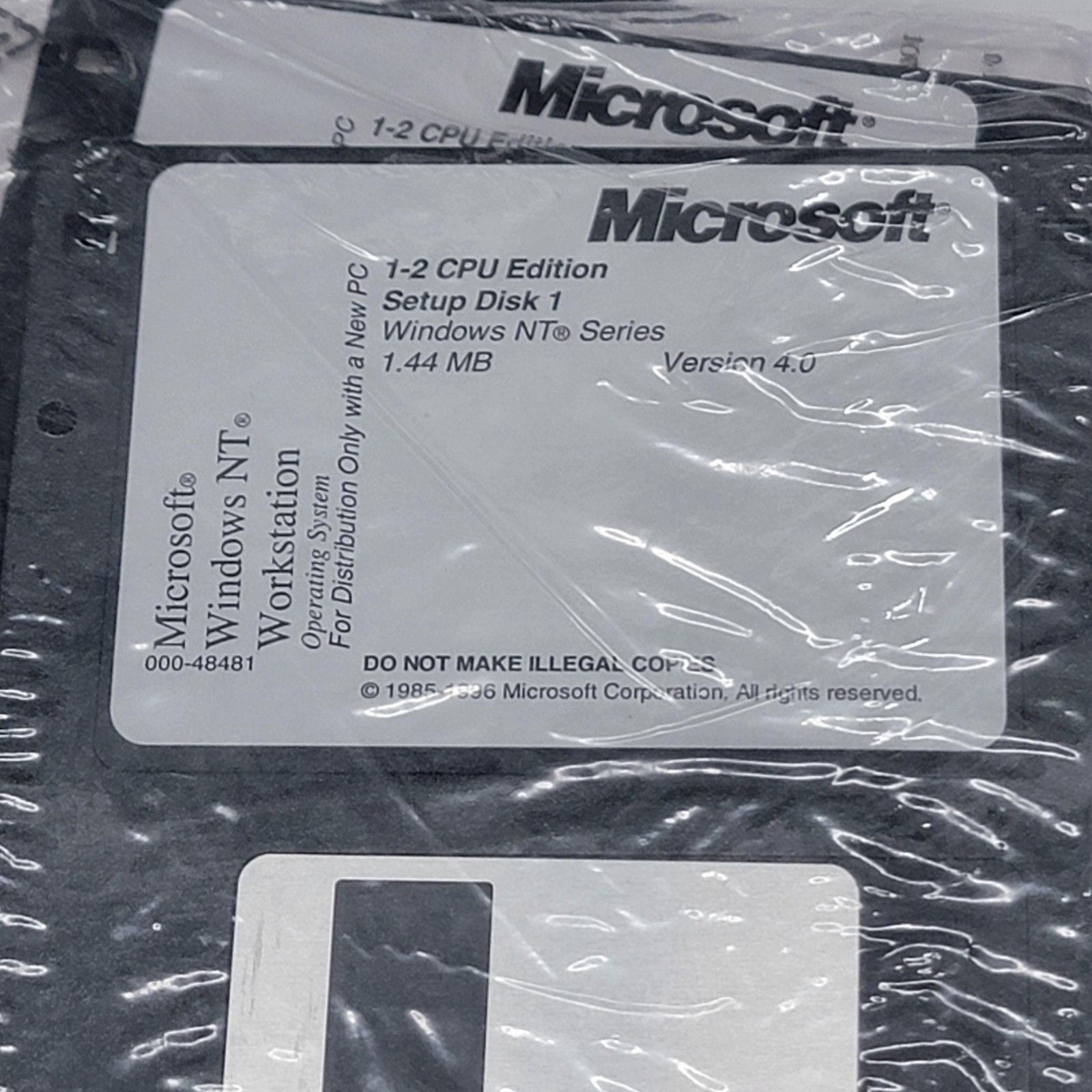 Vintage Microsoft Windows NT Workstation 4.0 1-2 CPU 3.5 Floppy Dell OEM