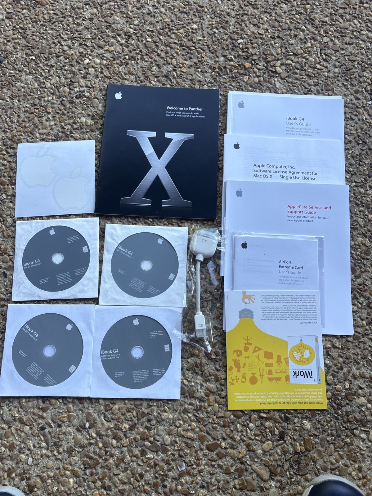 Apple iBook G4 Complete Restore Kit Mac OS X Panther Discs 1-4 10.3 AHT Manuals